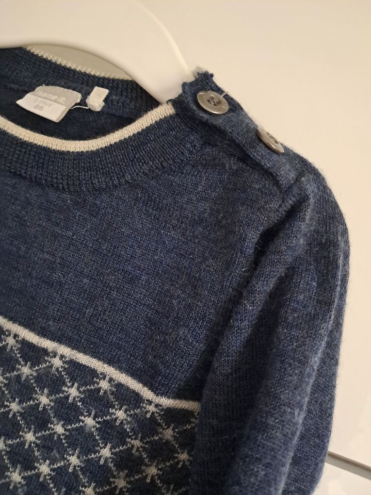 Sweterek 100% Wełna Merino Name It r 86