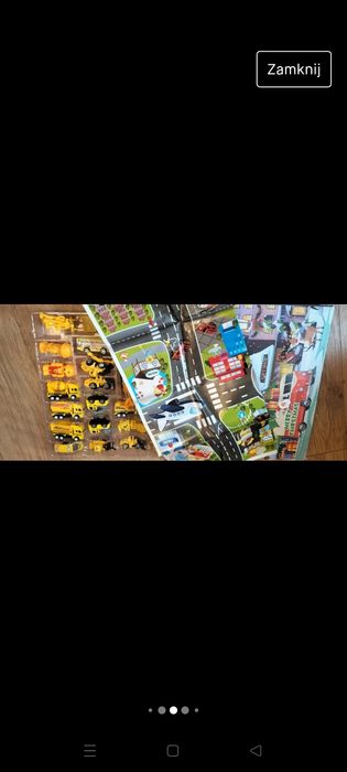 Zestaw autek budowlanych z planszą w opakowaniu