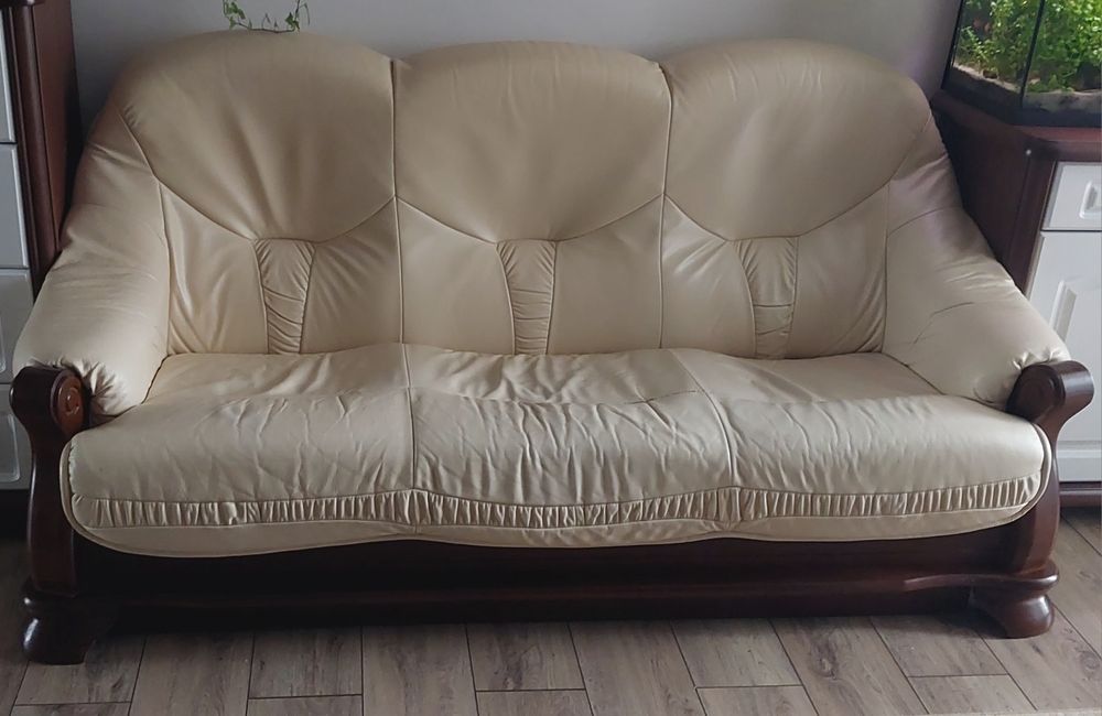 Kanapa sofa skórzana Kler 3 osobowa ze skrzynia na pościel