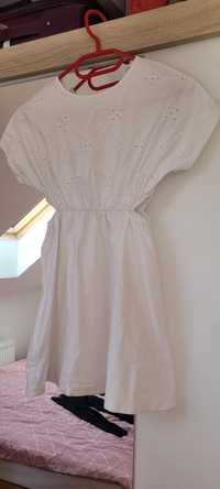 Sukienka MANGO haftowana biala r.128