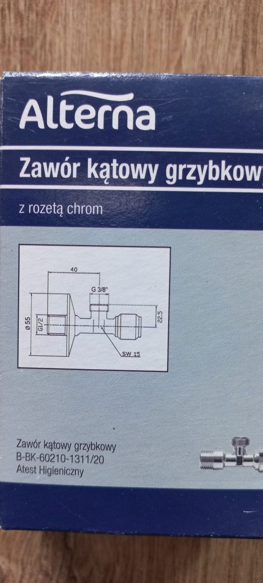 Alterna Zawór kątowy grzybkowy 1/2 x 3/8