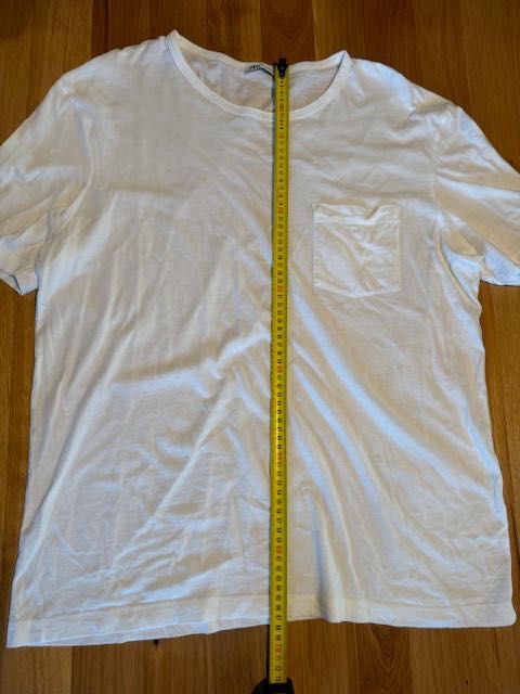 T-shirt męski Zara biały z kieszonką XL regular