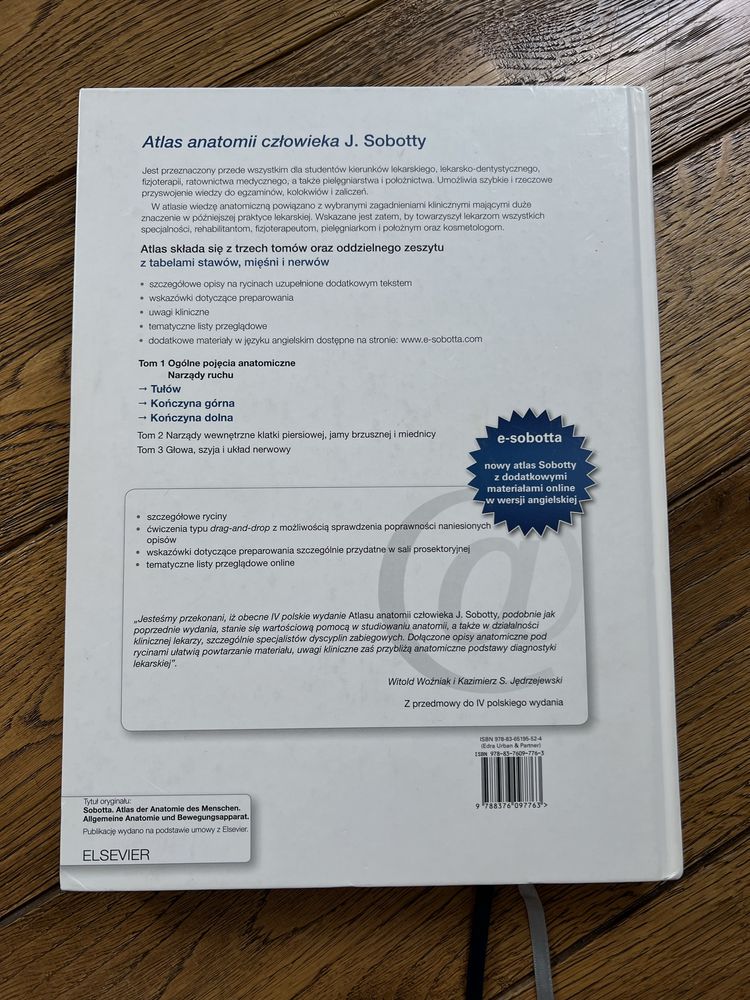 Atlas anatomii człowieka, Sobotta Tom 1
