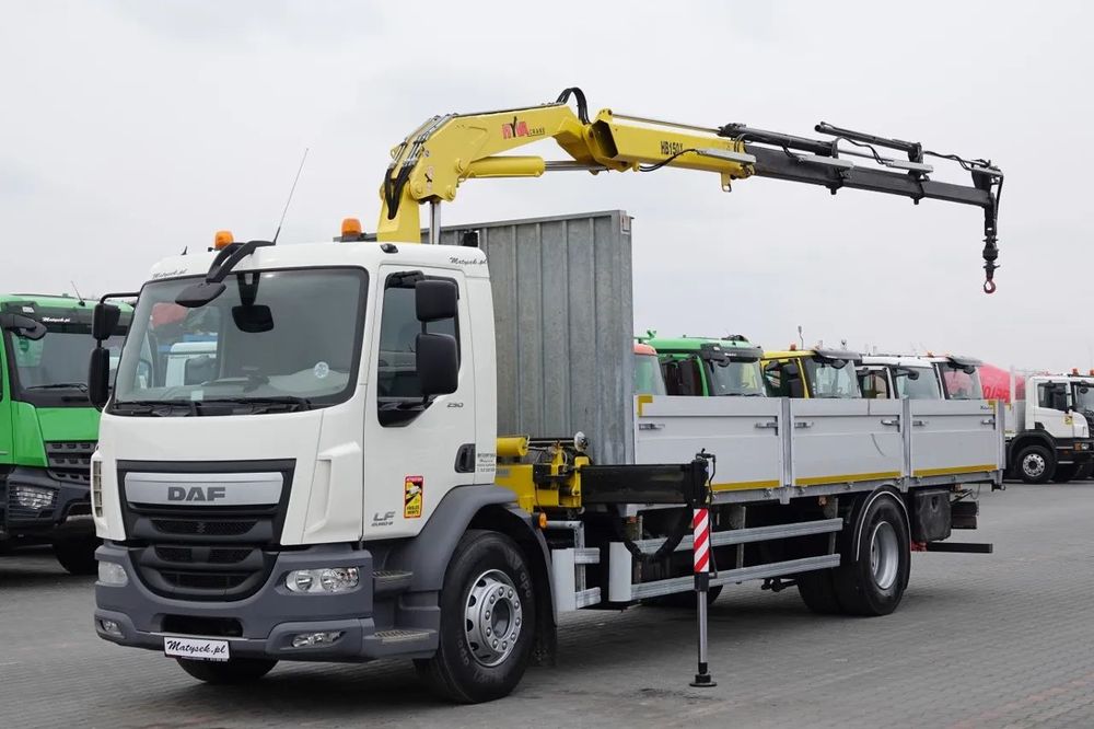 DAF LF 250 / 4X2 / SKRZYNIOWY - 7.30 + HDS HYVA HB 150XE3 / STEROWANIE RADIOWE / ROTATOR / MAX UDŹWIG: 5200 KG / EURO 6