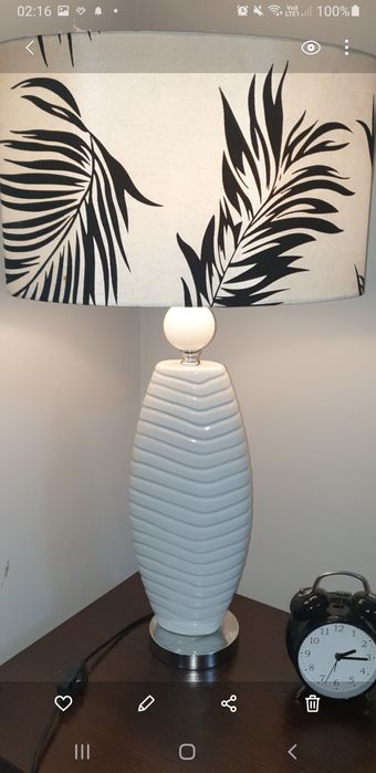 Lampa lampka nocna pokojowa liście zebra