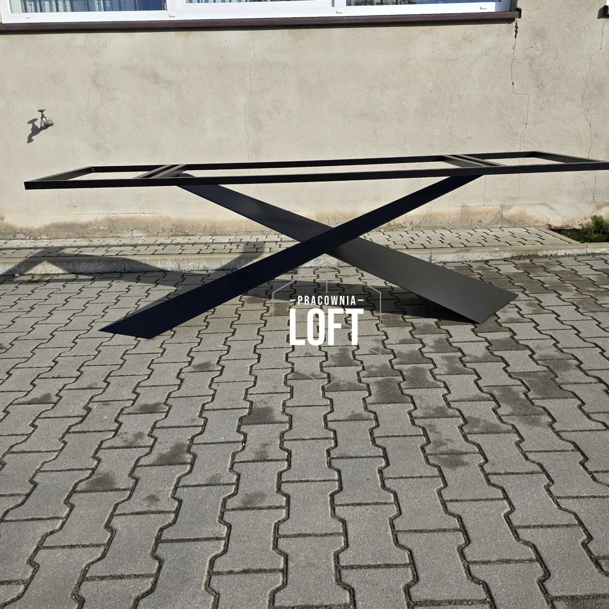stół drewniany stelaż noga X nowoczesna podstawa metalowa  stołu LOFT
