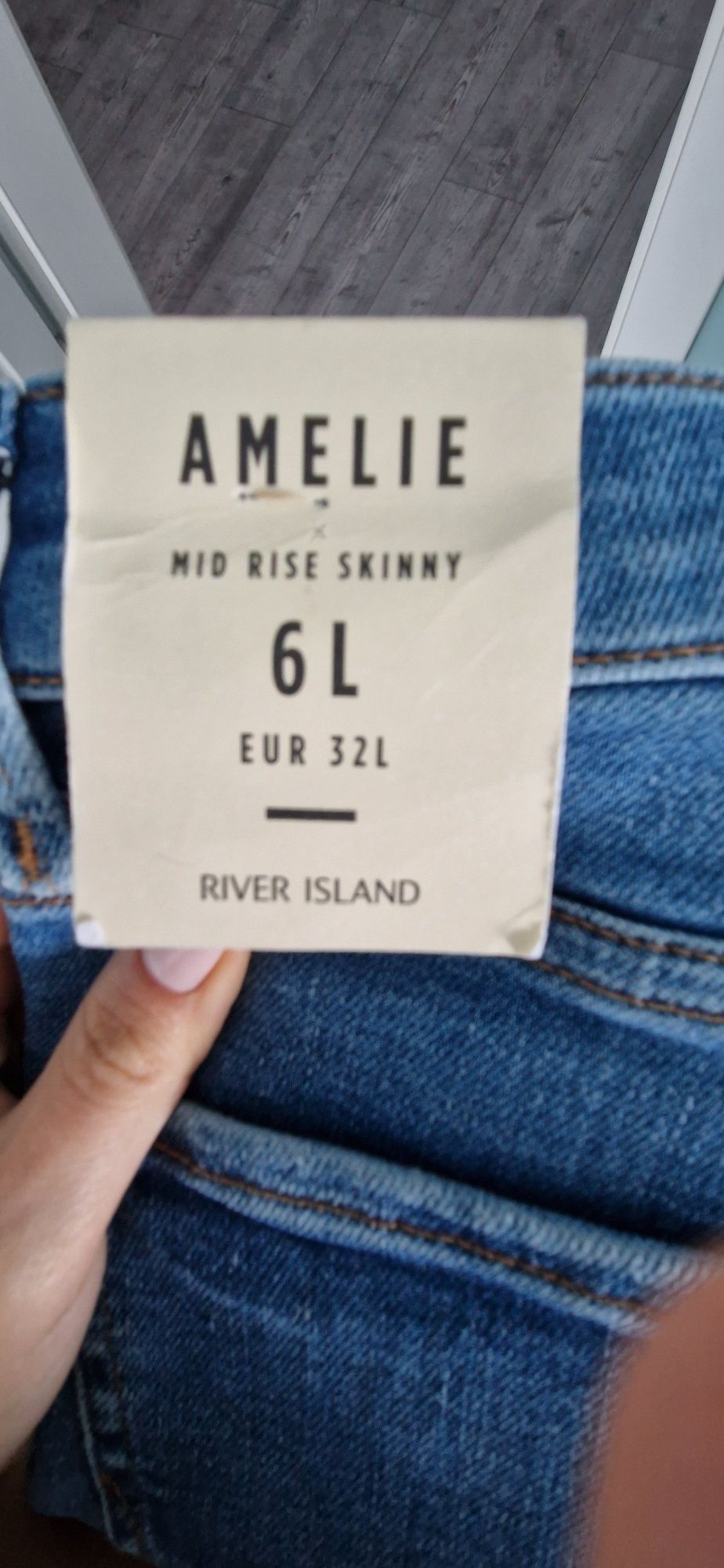 Jeansy spodnie rurki River Island 34 xs NOWE!