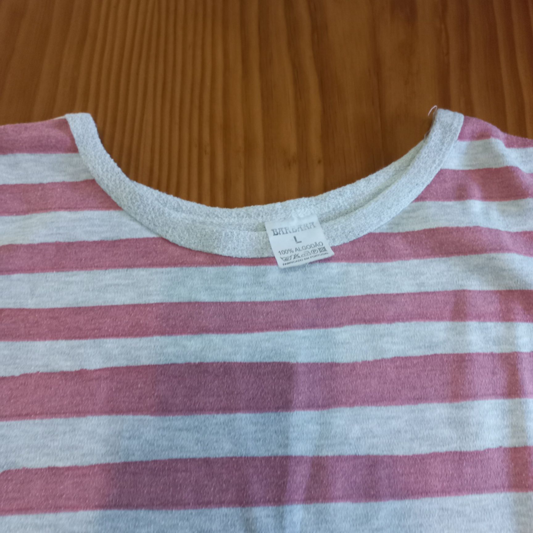 Camisola unisexo riscas rosa Tam. L