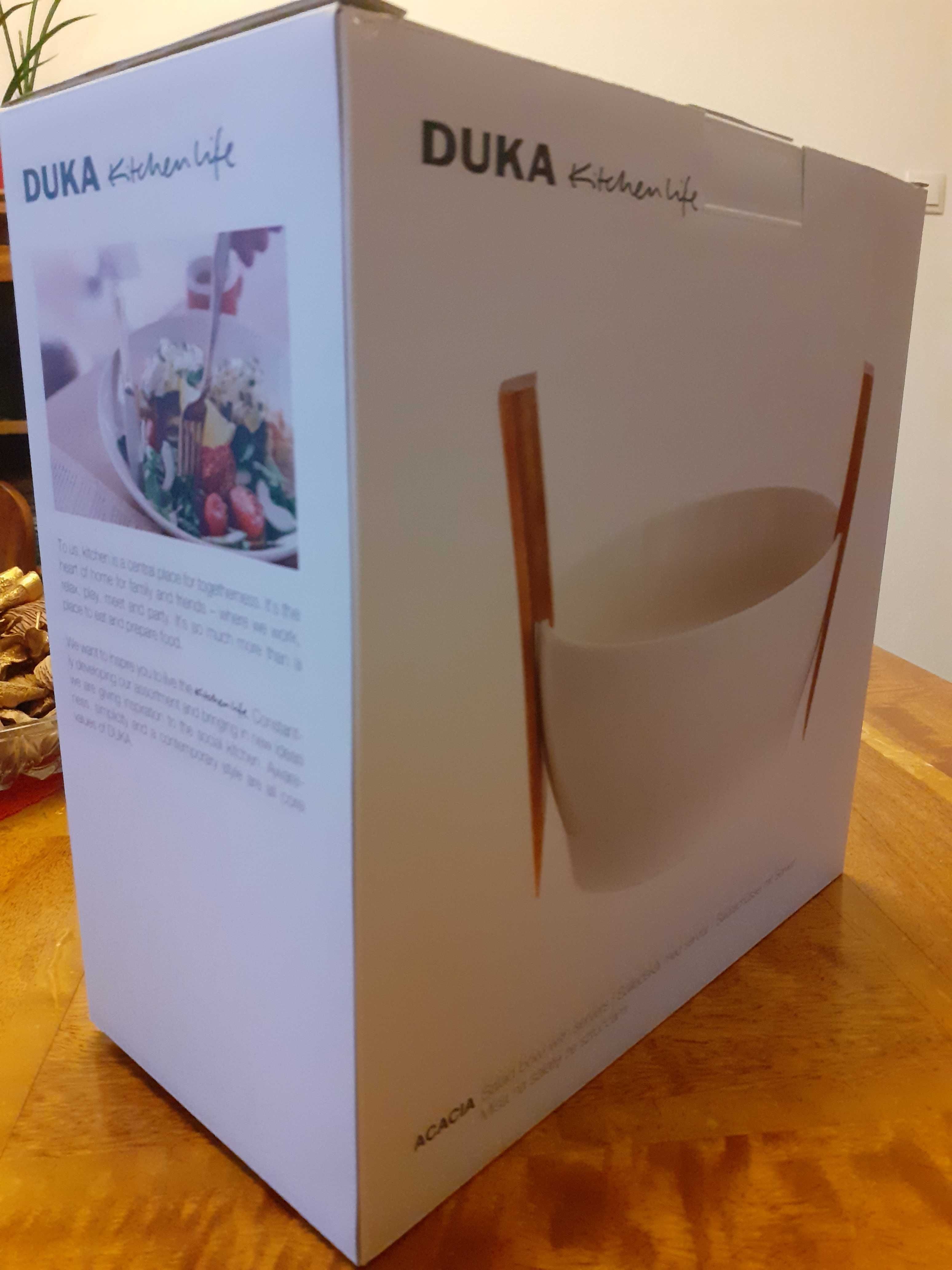 Misa sałatkowa ze sztućcami DUKA ACACIA 24 cm 3500 ml porcelana biała