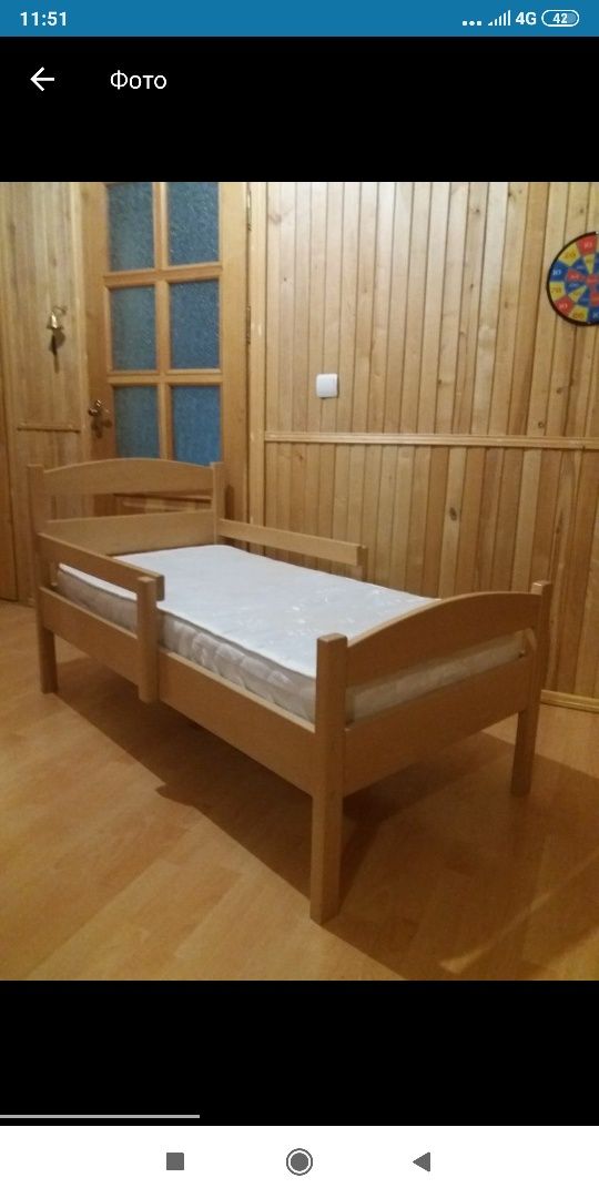 Ліжко дитяче 140x70 з матрацем