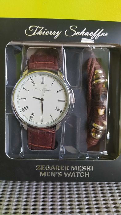NOWY elegancki zegarek męski THIERRY SCHAEFFER z bransoletką