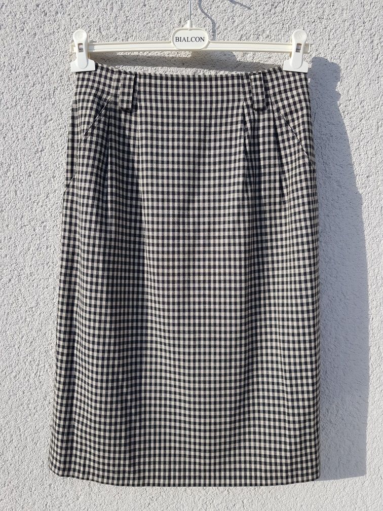 Spódnica midi Hirsch w kratkę z kieszeniami