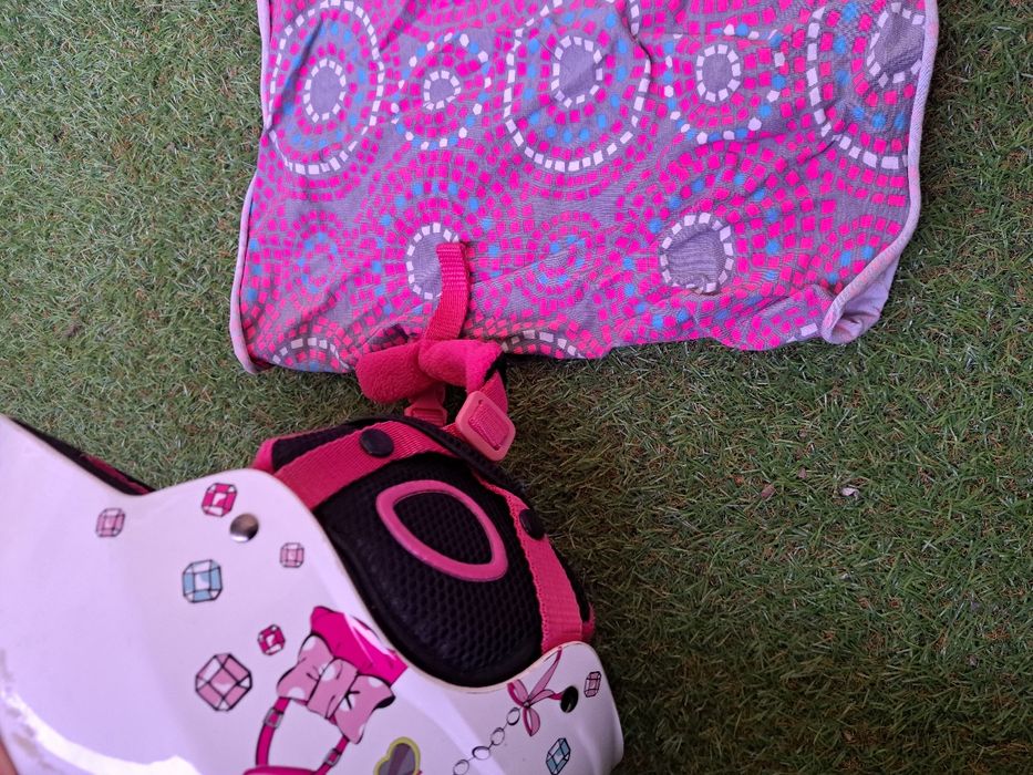 kask narciarski snowboardowy biały barbie gogle zestaw