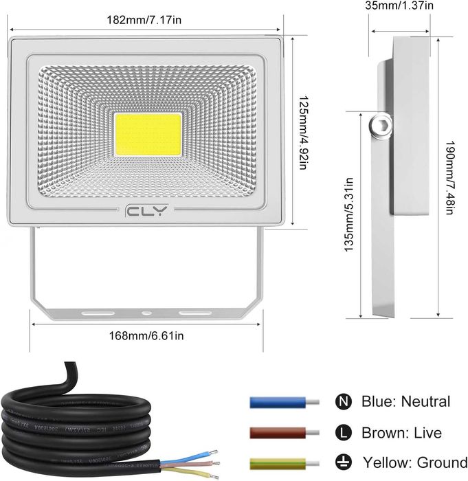 Nowy reflektor / halogen / lampa CLY LED / 50W / 6500K / 2szt / 1484