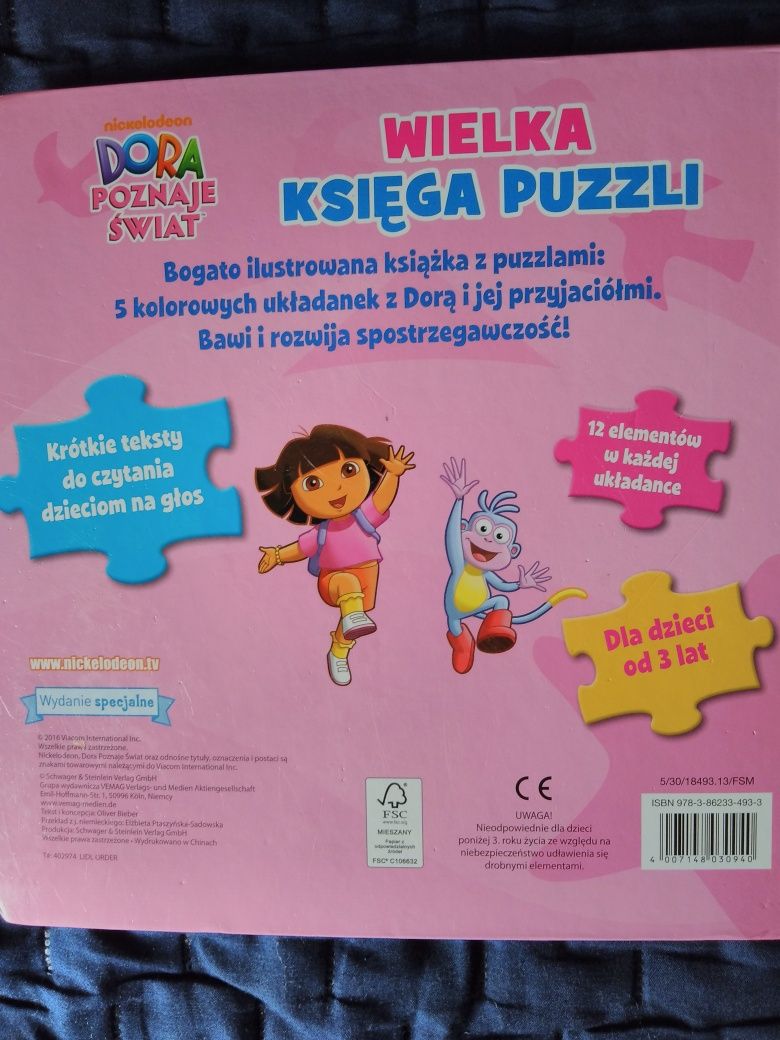 Wielka Księga Puzzli Dora + zadania od 3lat