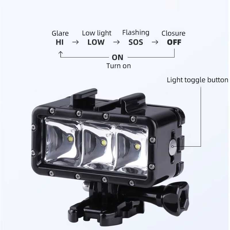 Lampa do nurkowania do kamer Gopro Insta360 DJI Osmo