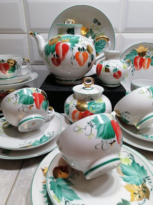Serwis do herbaty,, Truskawki"porcelana Lomonosow ZSRR