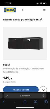 Movel TV Besta IKEA Preto castanho