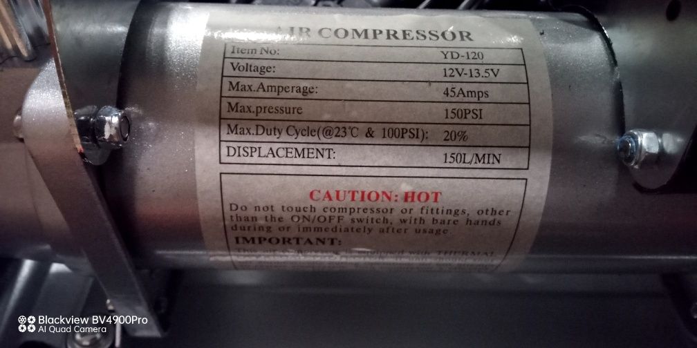 Compressor portátil 12v 300l/minuto