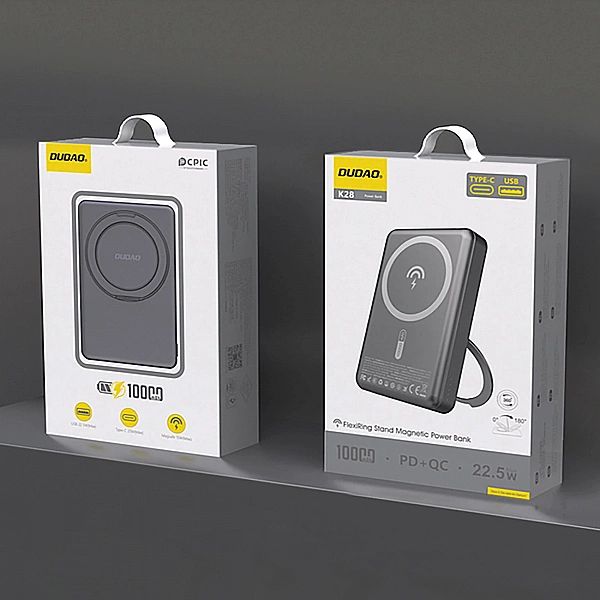 Powerbank Dudao K28/10000mAh PD 22.5W z MagSafe z metalową obudową i p