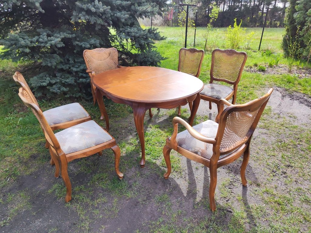 Stół rozkładany Ludwik z 6 krzesłami