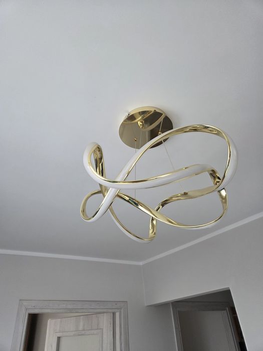 Lampa sufitowa wisząca led gold + PILOT