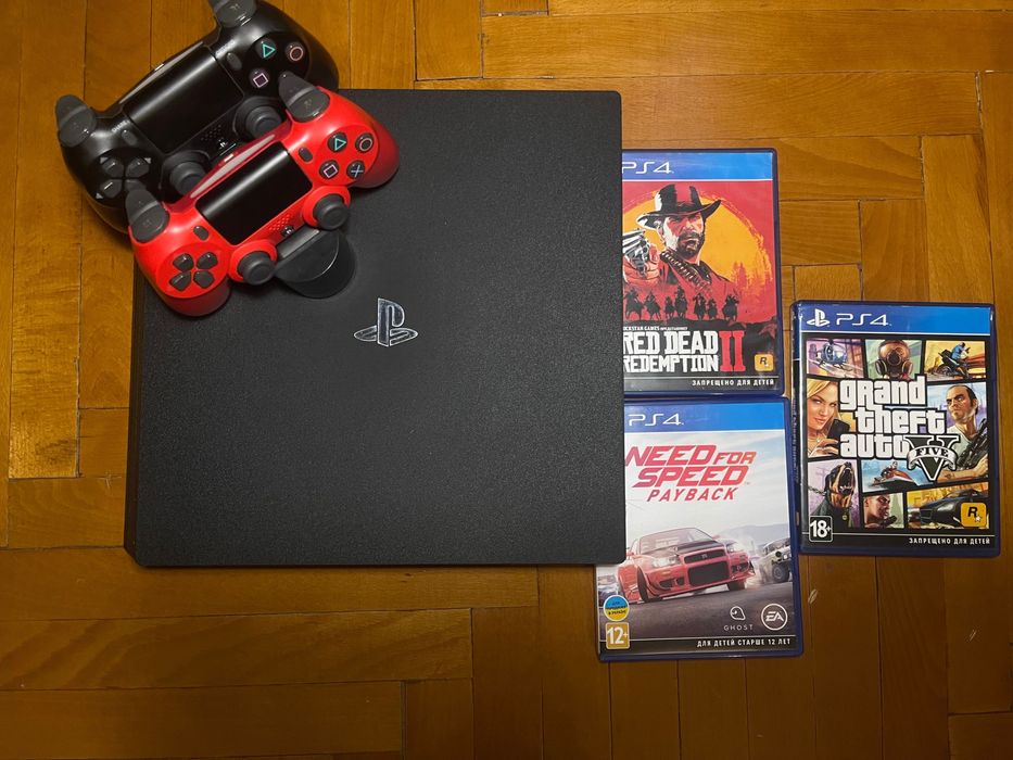 Ps4 pro 1tb, 2 dualshok, charging station + 3 гри, без коробки