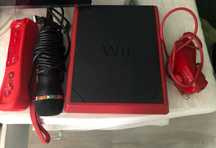 Wii Vermelha + comandos + microfone