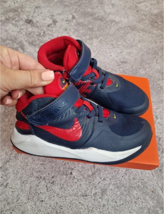 Дитячі кросівки хайтопи на липучці nike на хлопчика, темно-сині 30р