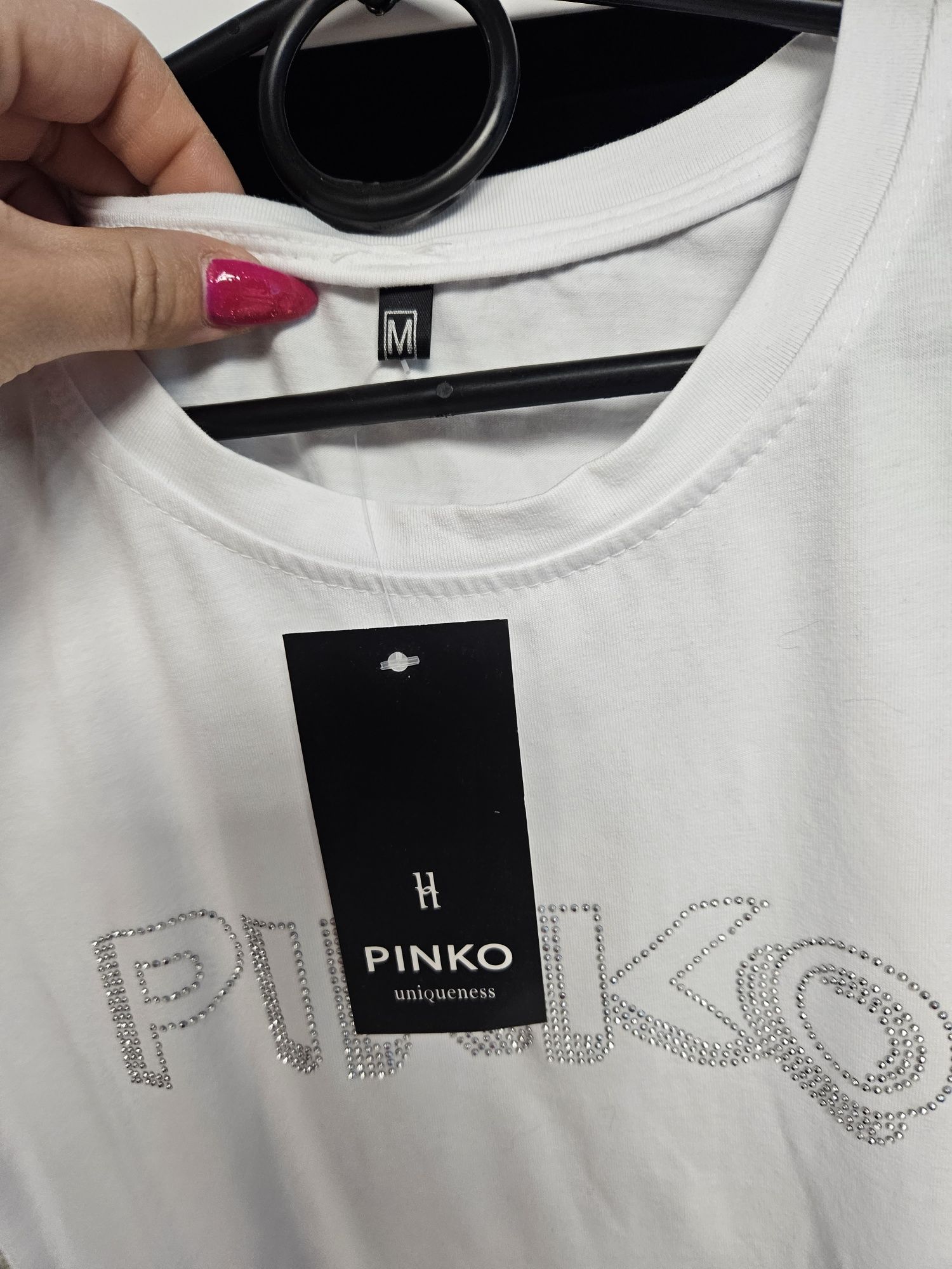 Nowa koszulka Pinko biała cyrkonie rozm L