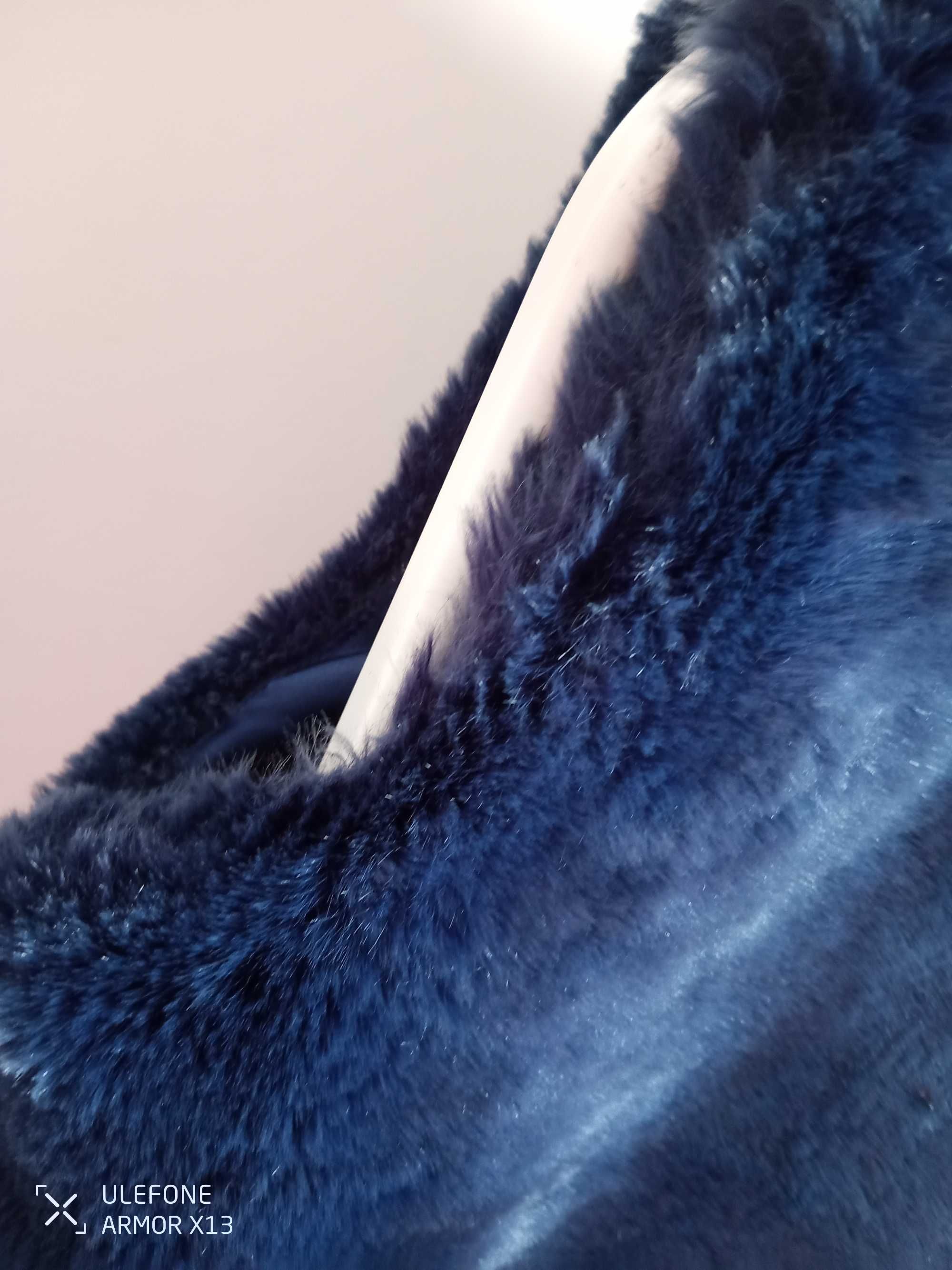 Colete pêlo sintético, azul, tam. M