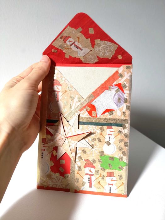 Envelope Rústico de Natal e Cartão em Branco