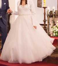 Klasyczna Suknia ślubna biała princessa princeska kryształki