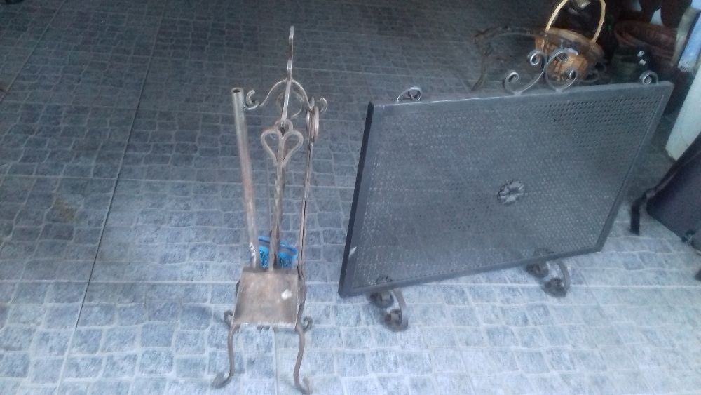 proteção e utensilios para lareira