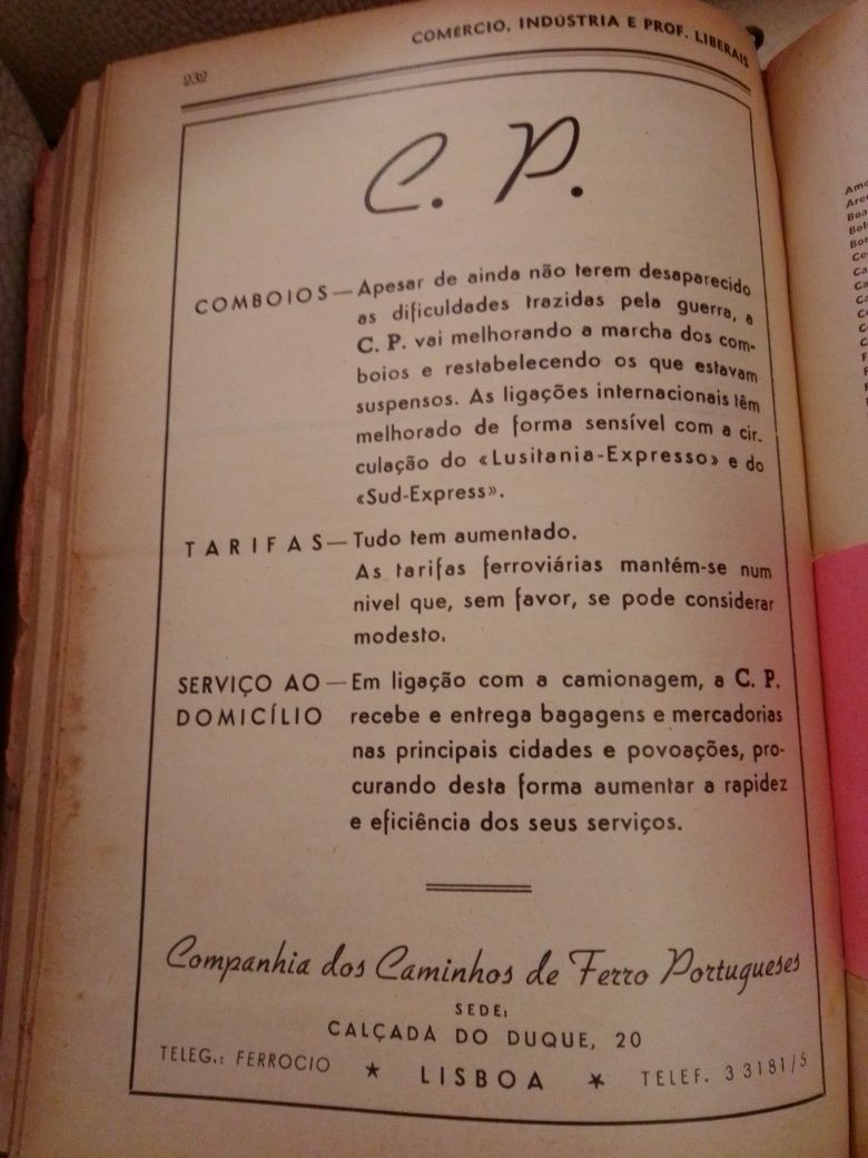 Antigo Livro Guia/Anuário dos Correios/Telégrafos e Telefones de 1948