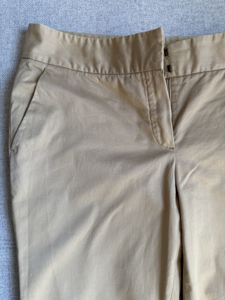 Musztardowe damskie spodnie chinosy Massimo Dutti 40