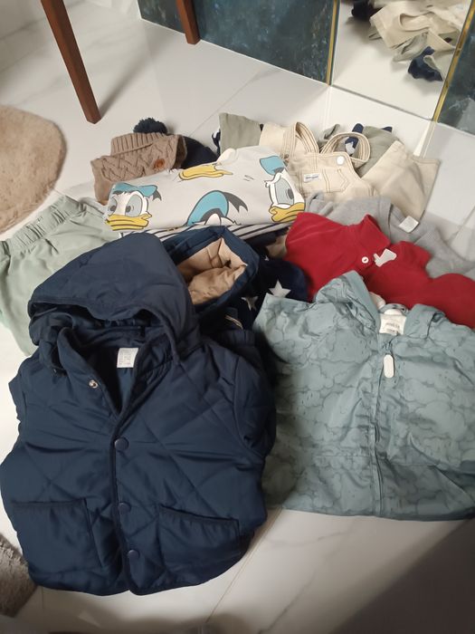 Paka zadbanych ubranek 80 86 dla chłopca, nowe rzeczy