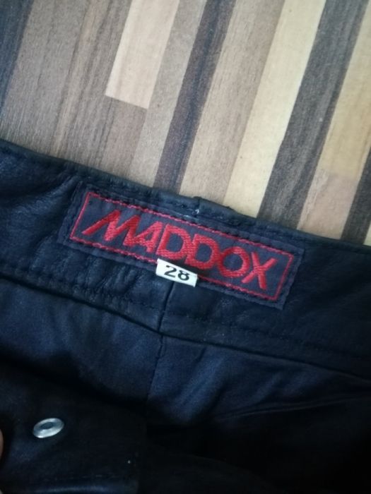 Spodnie długie czarne męskie skórzane ze skóry naturalnej Maddox S 42
