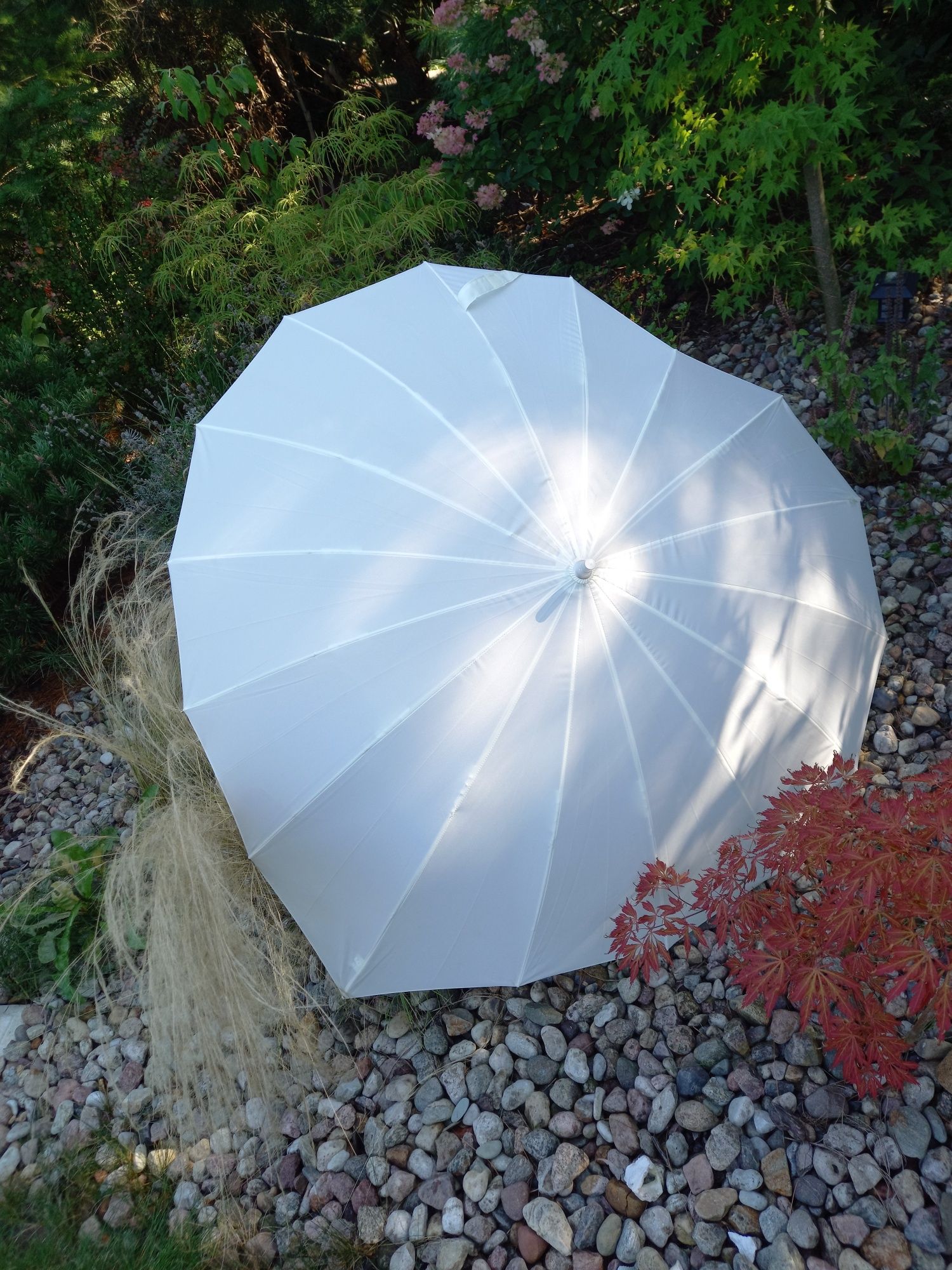 Nowa parasolka do ślubu na sesję zdjęciową