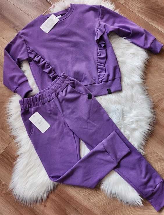 Komplet dresowy z falbankami All For Kids 104-110 fioletowy