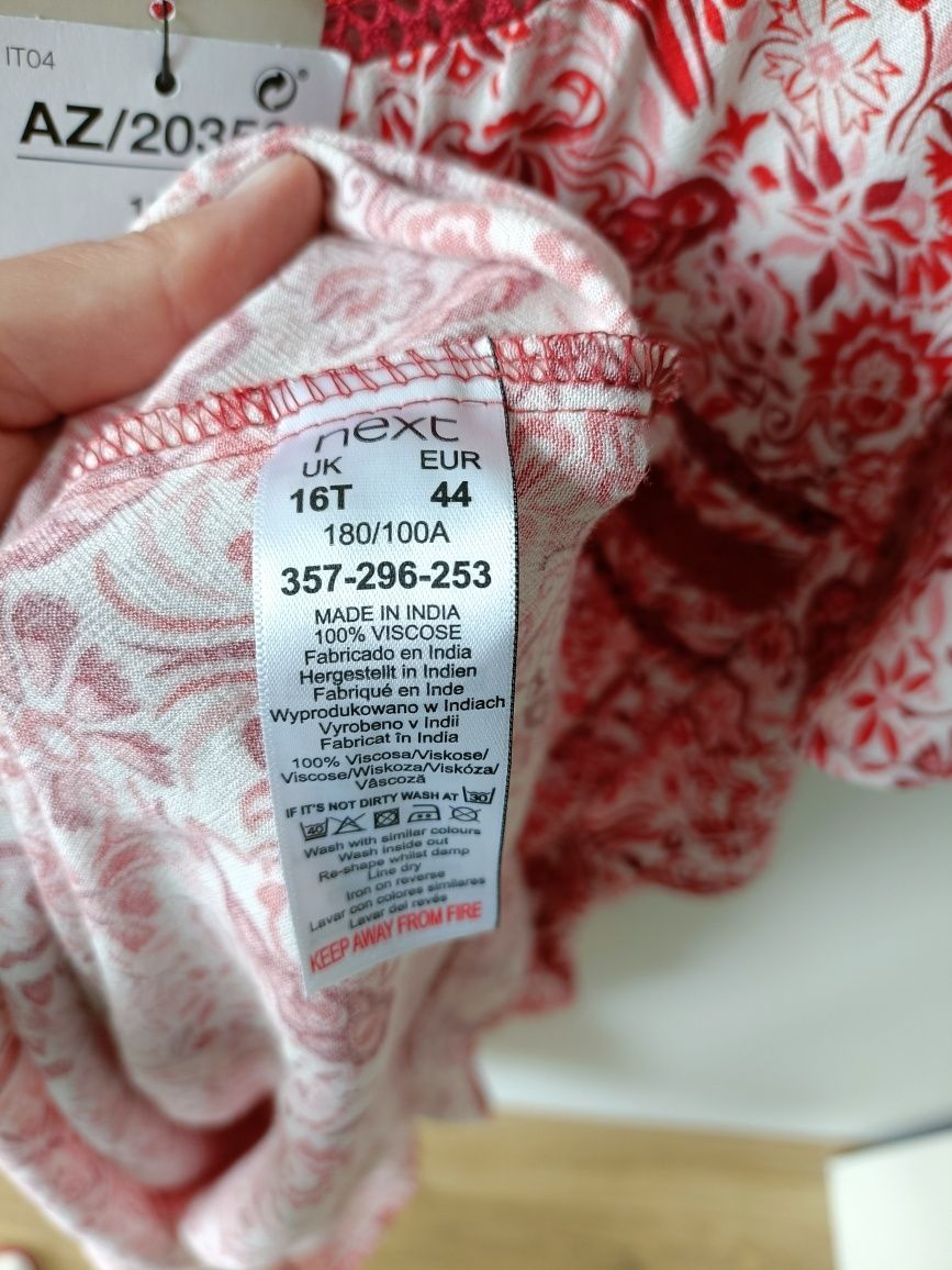 Nowa sukienka damska midi w kwiaty wiskoza 100% letnia na lato 44 XXL