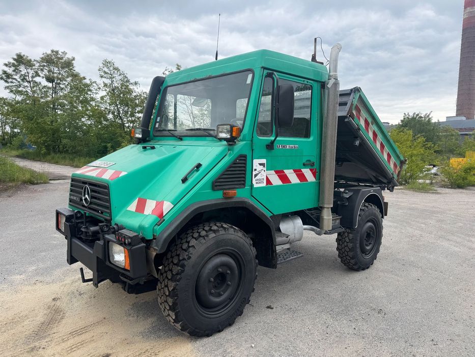 Mercedes-Benz Unimog U90 2000 r. Wywrotka 3 str 2 x WOM 4x4 Hydraulika Tylko 34 tys km Specjalny