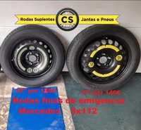 Roda suplente emergência 16" e 17" 5x112 Mercedes Audi BMW, Pneu fino