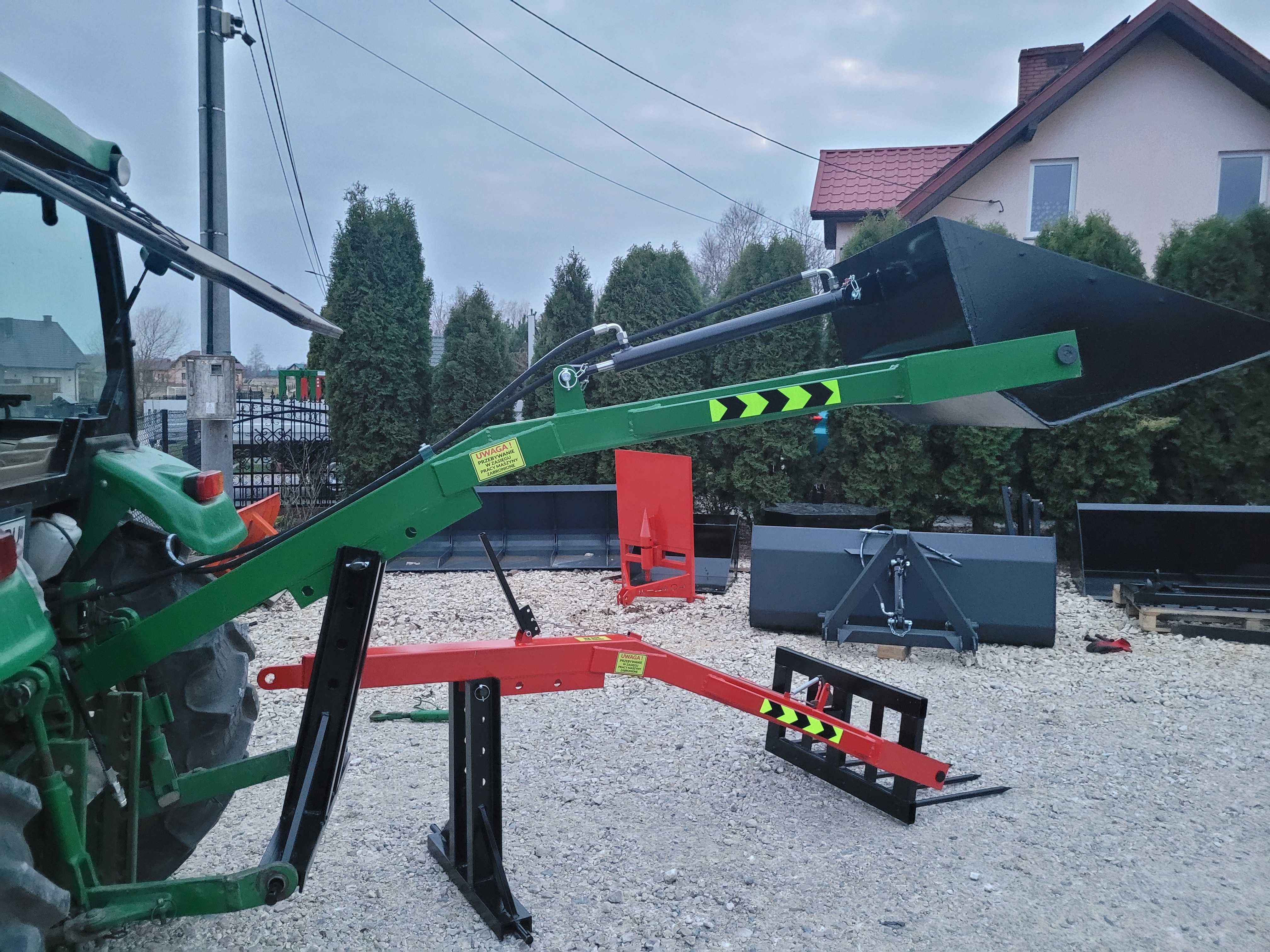 Ładowacz/ TUR na tył ciągnika/ łyżka do ziemi z kiprem/ Widły DOWÓZ