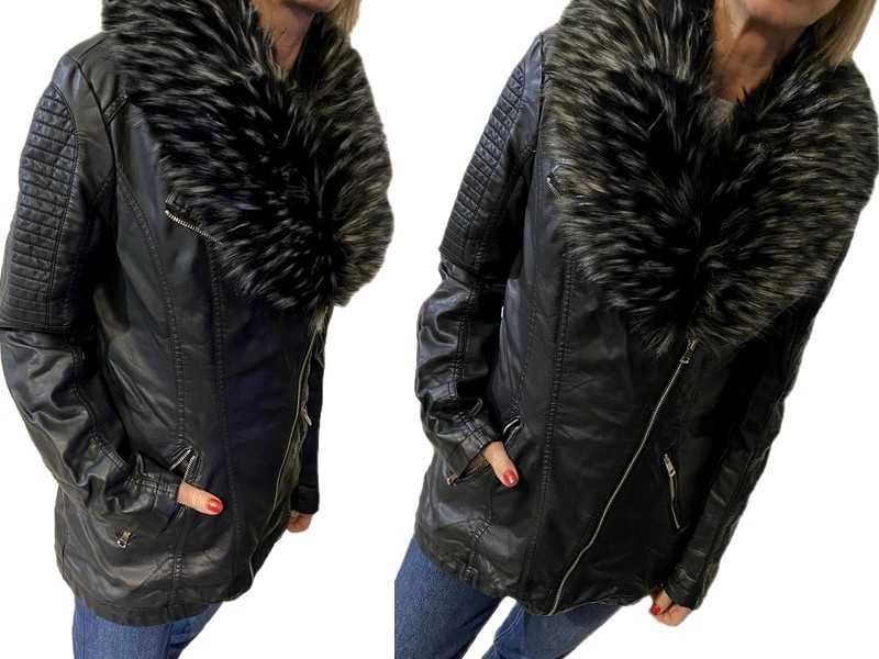 Lady G Ramoneska eko skóra z dużym obszyciem miękka  L