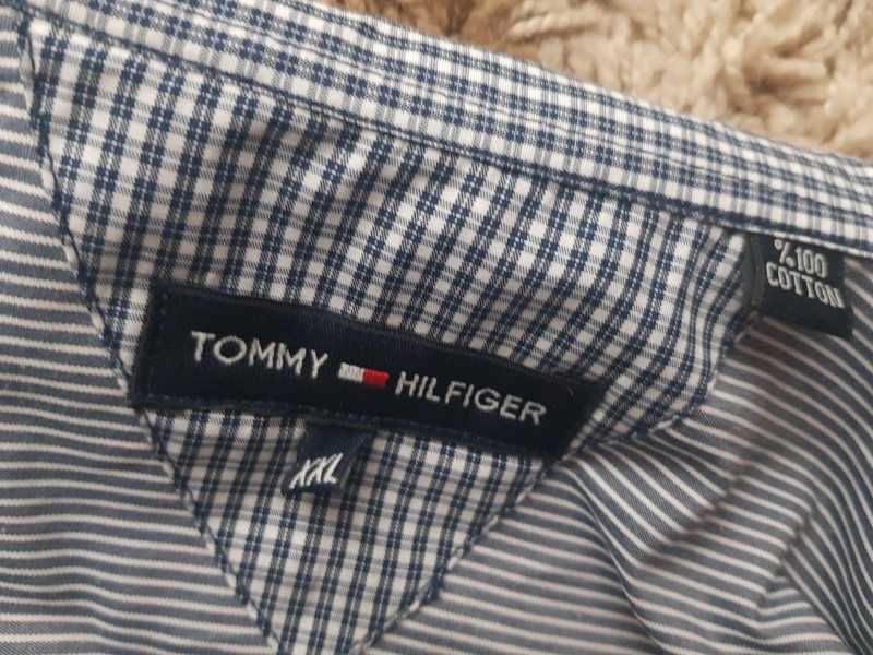 Bluzka koszula kołnierzyk Tommy Hilfiger pasiak logo bawełna unisex