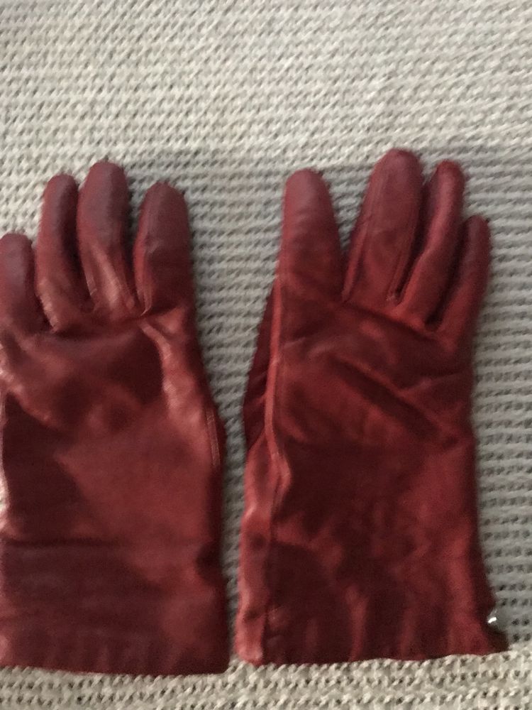 Rękawiczki skorzane czerwone Ochnik.