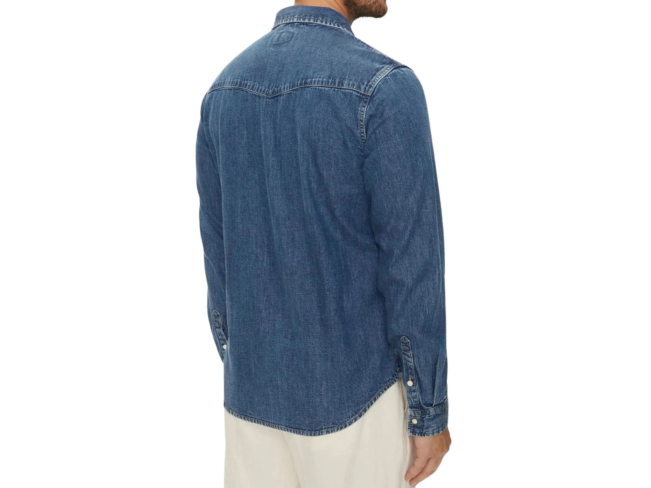 Guess Jeans Koszula Męska Jeansowa Niebieska Western Slim Fit [L]