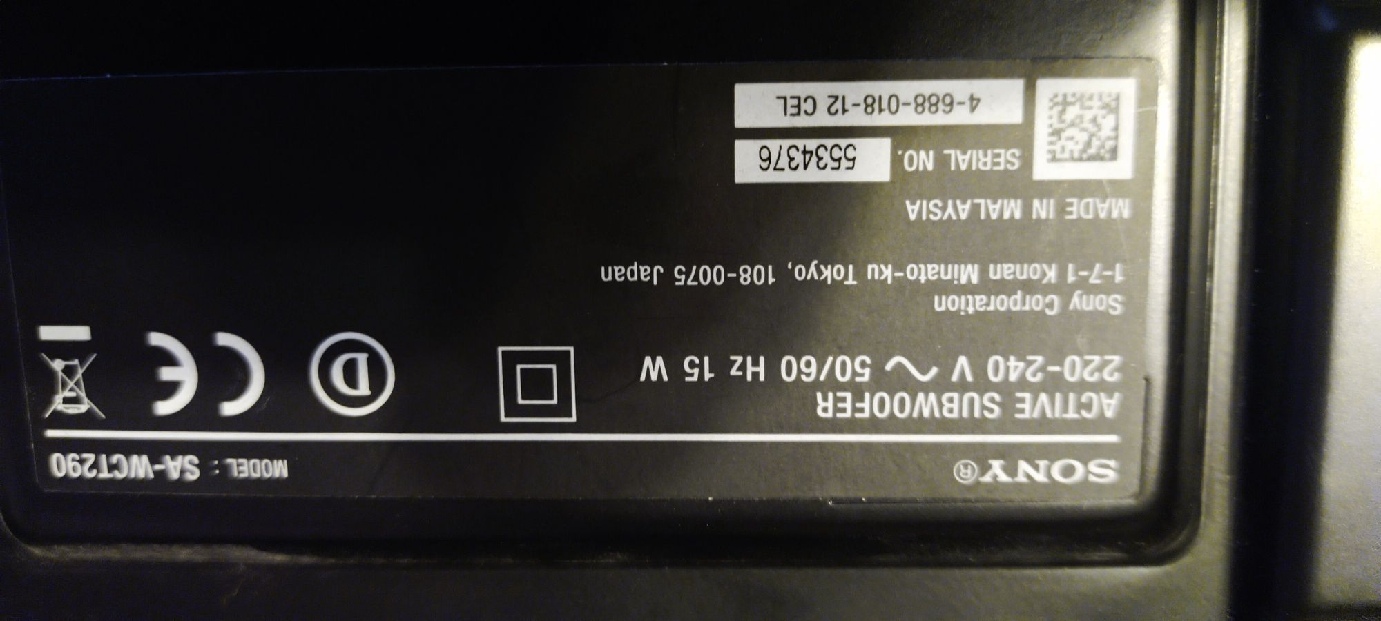 Soudbar z subem i pilotem Sony SA-CT290