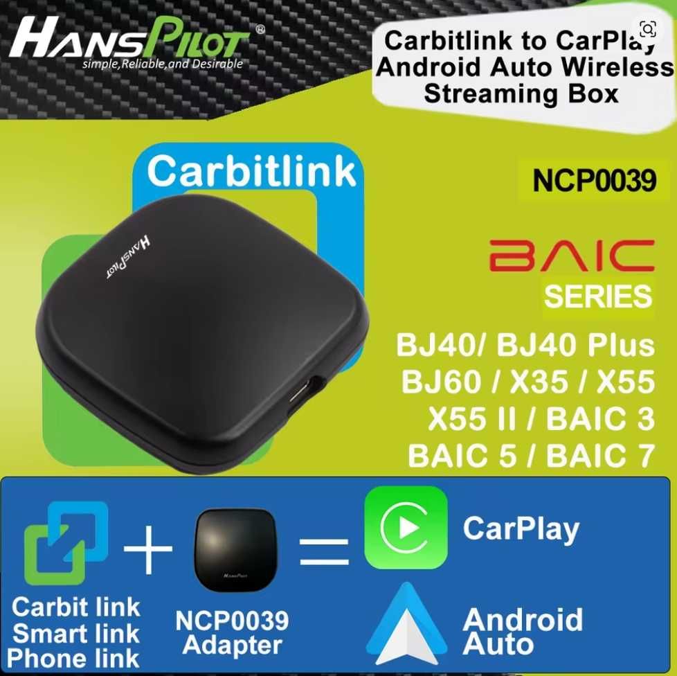 BAIC Adapter CarBitLink bezprzewodowy Android Auto i Apple CarPlay